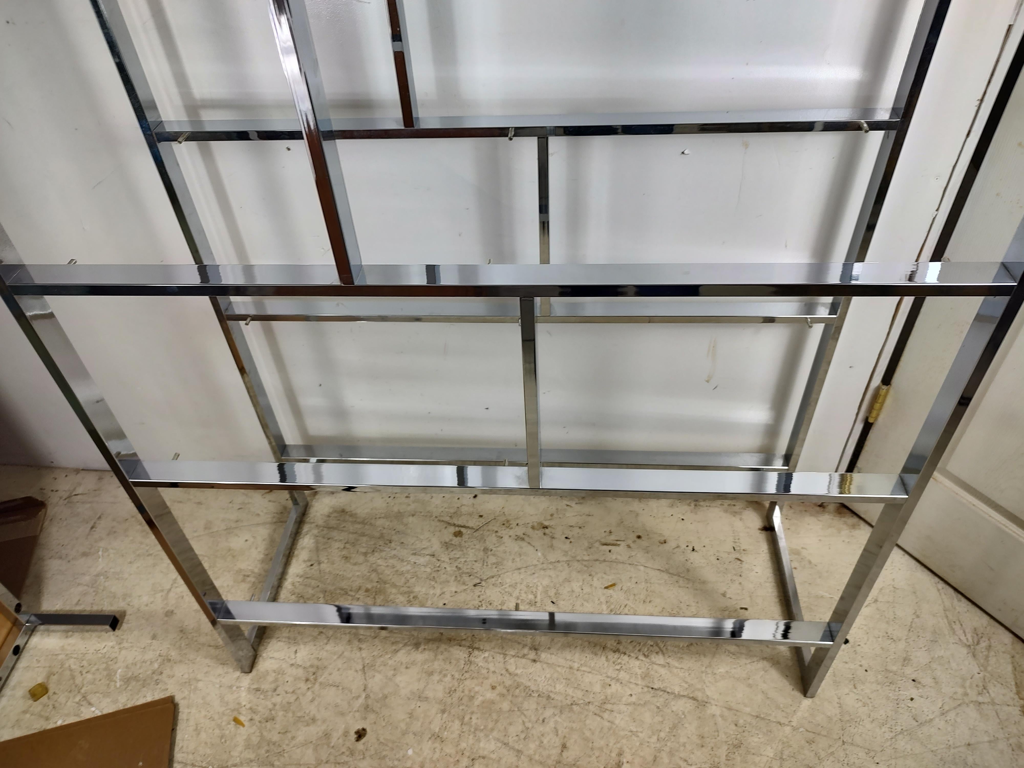 American Mid Century Modern Chrome Etagere Attributed to Milo Baughman