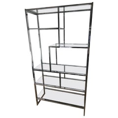 Mid Century Modern Chrome Etagere Attributed to Milo Baughman