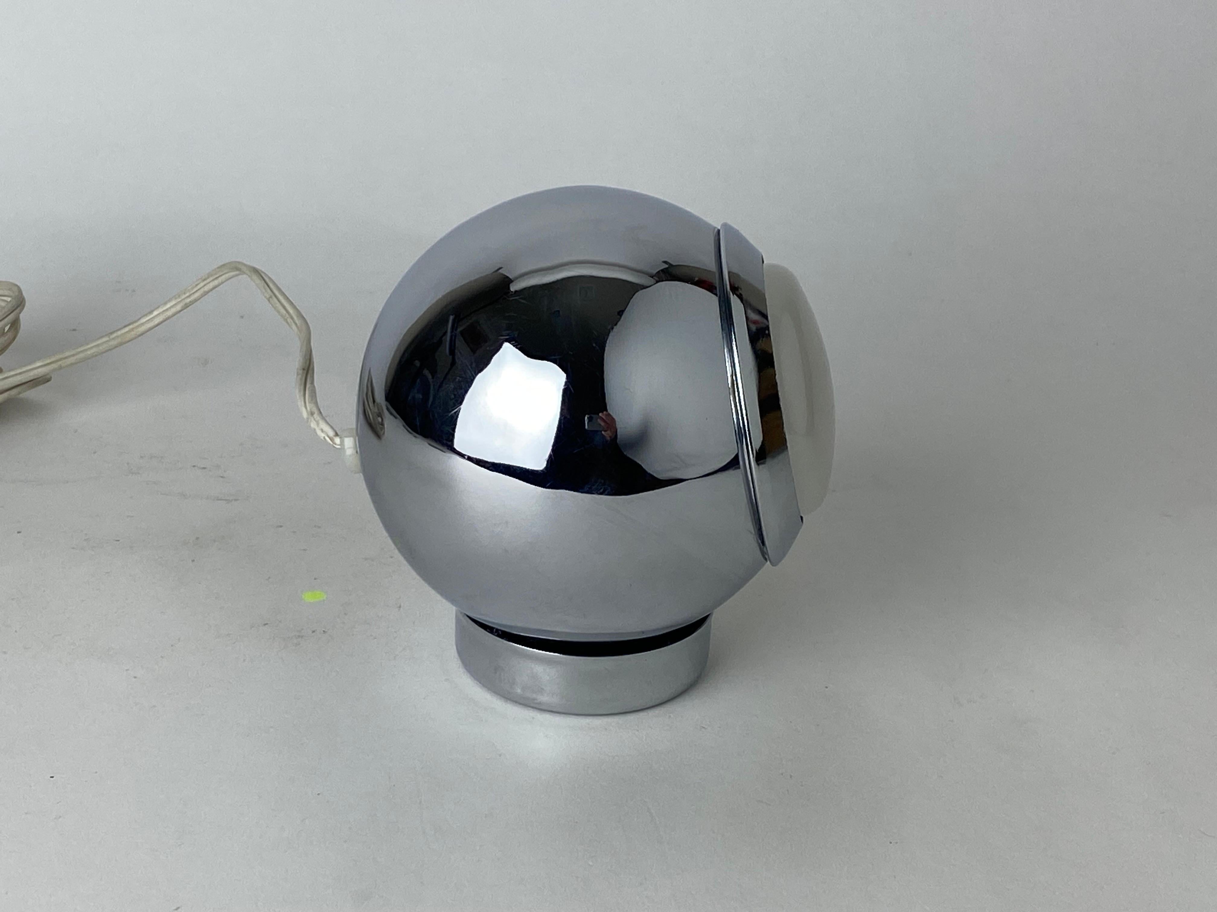 American Mid-Century Modern Chrome Eyeball Table Lamp