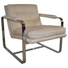 Mid-Century Modern Chrome and Fabric Chair