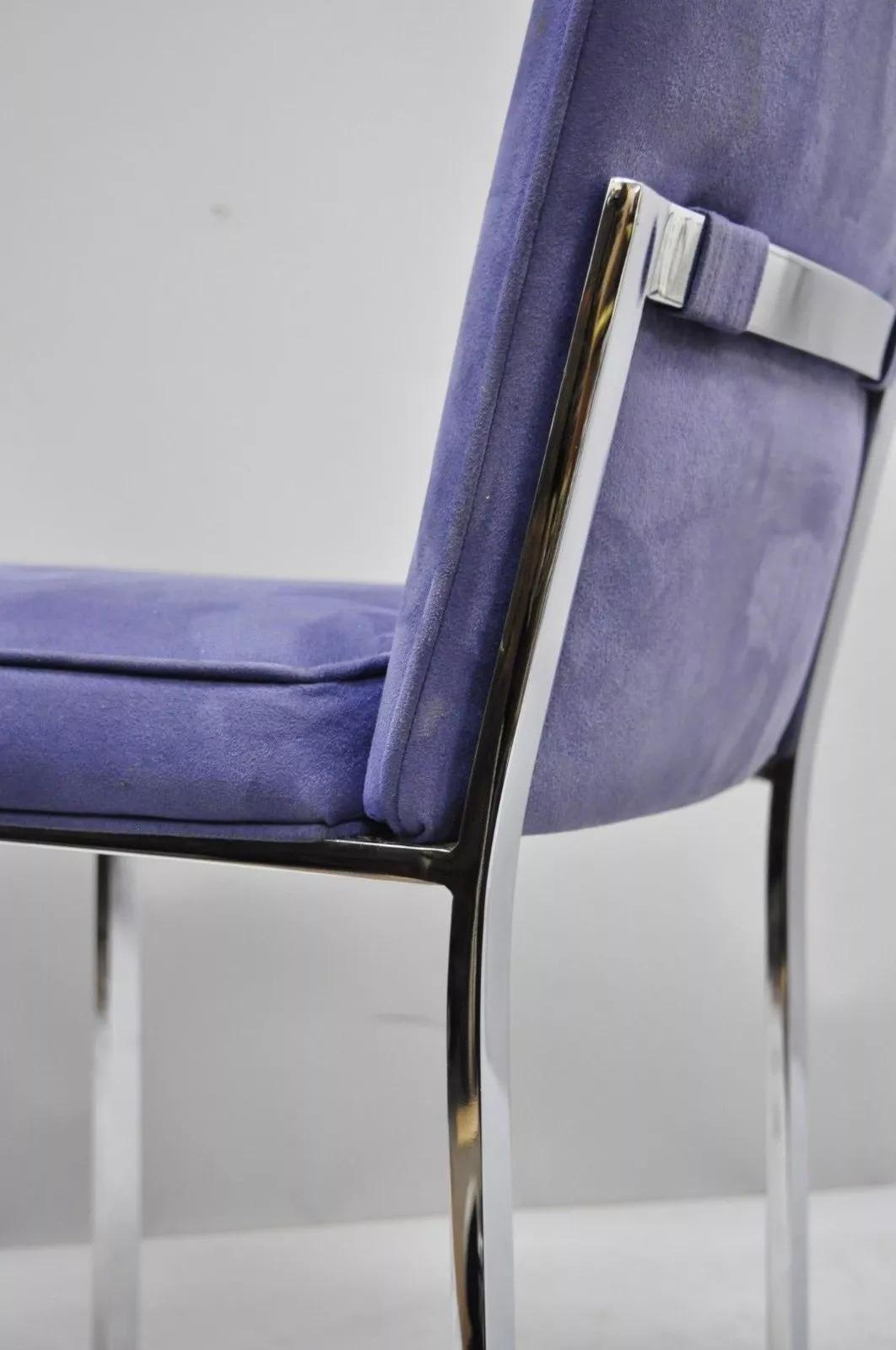 Sedia da pranzo cromata piatta del Mid Century Modern Bar Side Chair attr. Tri Design/One (A) In condizioni buone in vendita a Philadelphia, PA