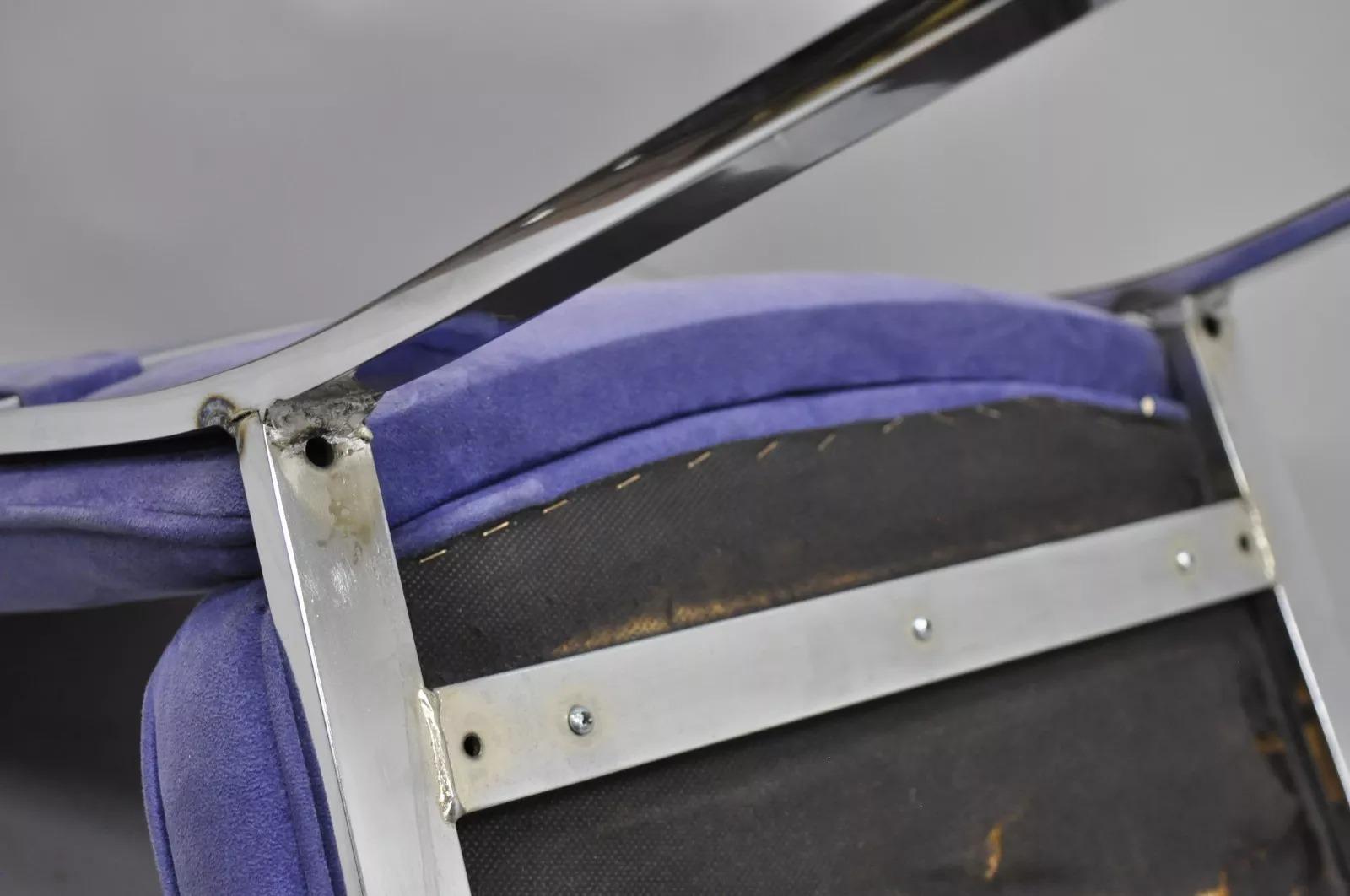 Mid Century Modern Chrome Flat Bar Dining Side Chair attr. Tri-Mark Designs (B) im Angebot 1