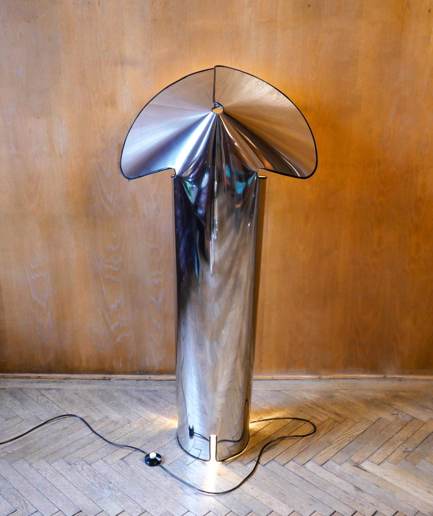 Mid-Century Modern Chrome Floor Lamp Chiara by Mario Bellini, Italy 1960s 8
