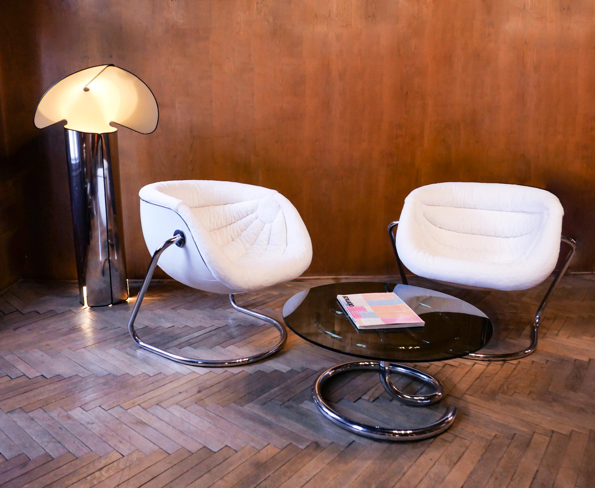 Mid-Century Modern Chrome Floor Lamp Chiara by Mario Bellini, Italy 1960s 12
