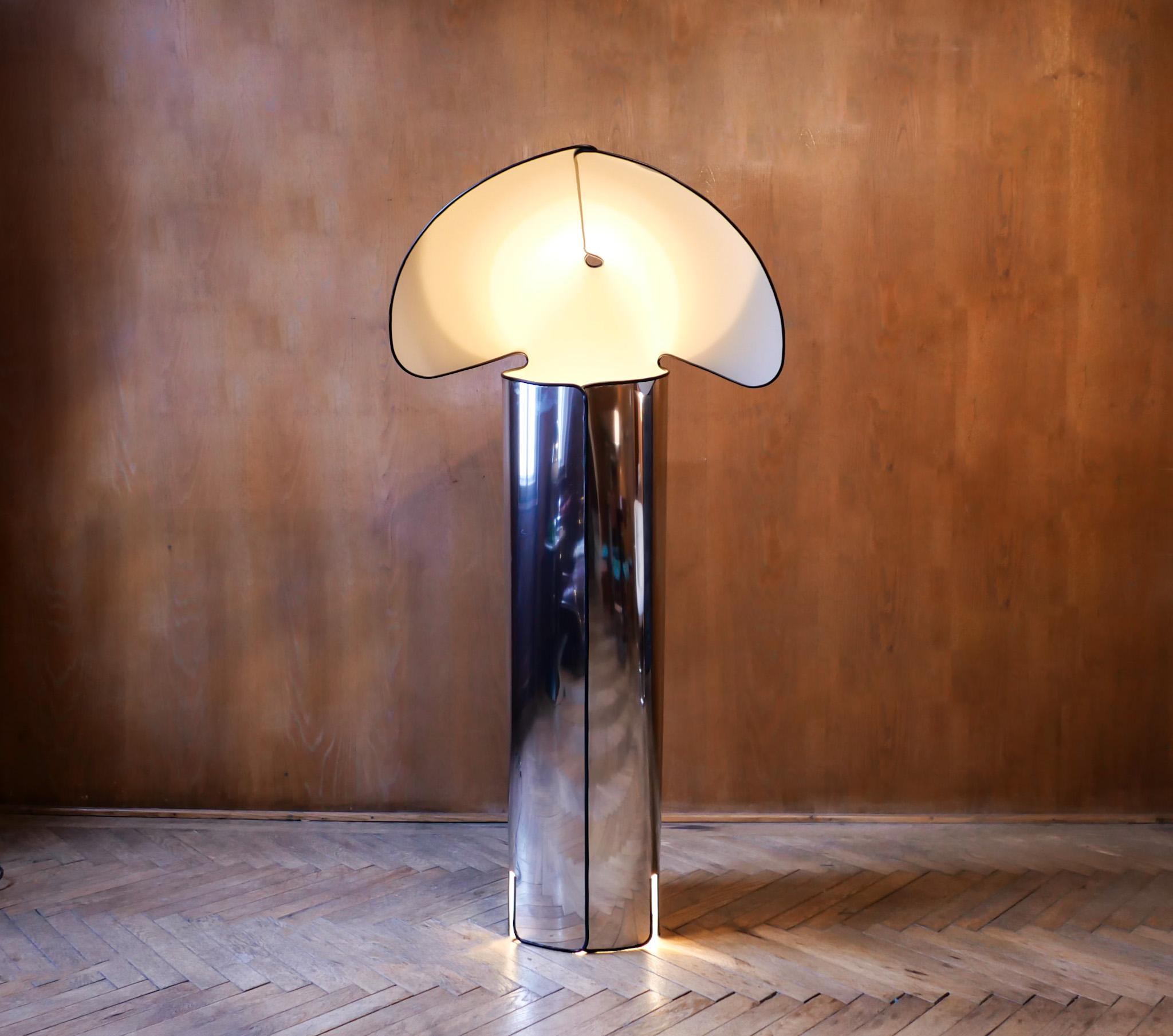Mid-Century Modern Chrome Floor Lamp Chiara by Mario Bellini, Italy 1960s 14