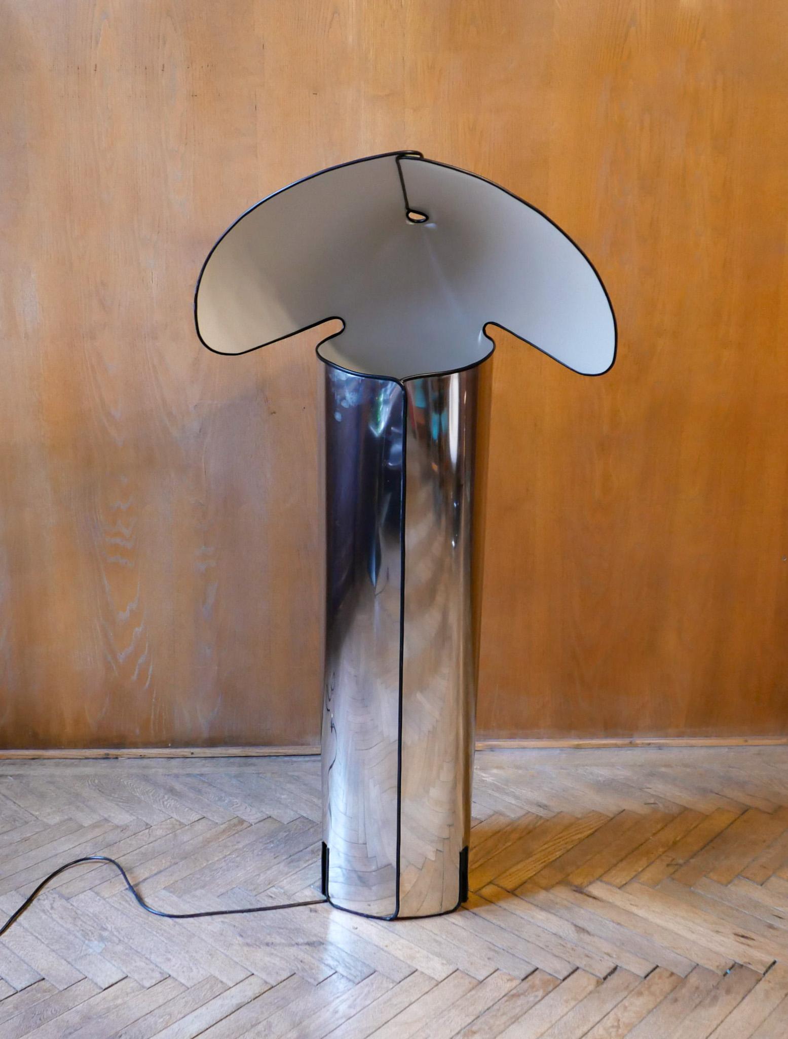 Mid-Century Modern Chrome Floor Lamp Chiara by Mario Bellini, Italy 1960s In Good Condition In Vienna, AT