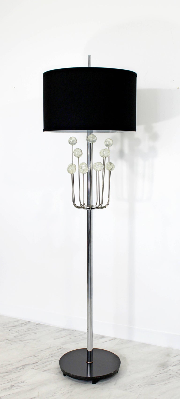 Mid-Century Modern Chrome Floor Lamp Lucite Balls by Laurel Springer Era For Sale at 1stdibs