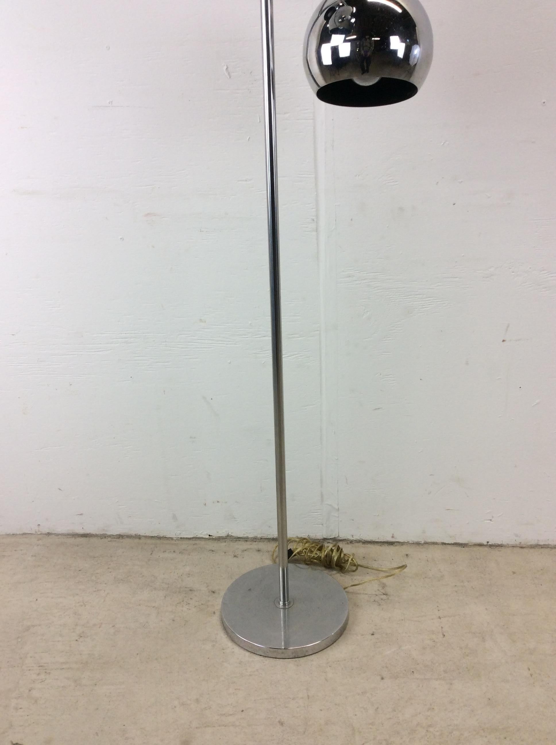 Mid Century Modern Chrome Floor Lamp with 3 Globes Sonneman For Sale 1