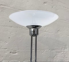 Mid Century Modern Chrome Floor Lamp with Milk Glass Diffuser, 1970’s