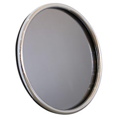 Mid Century Modern Chrome Frame Round Wall Mirror