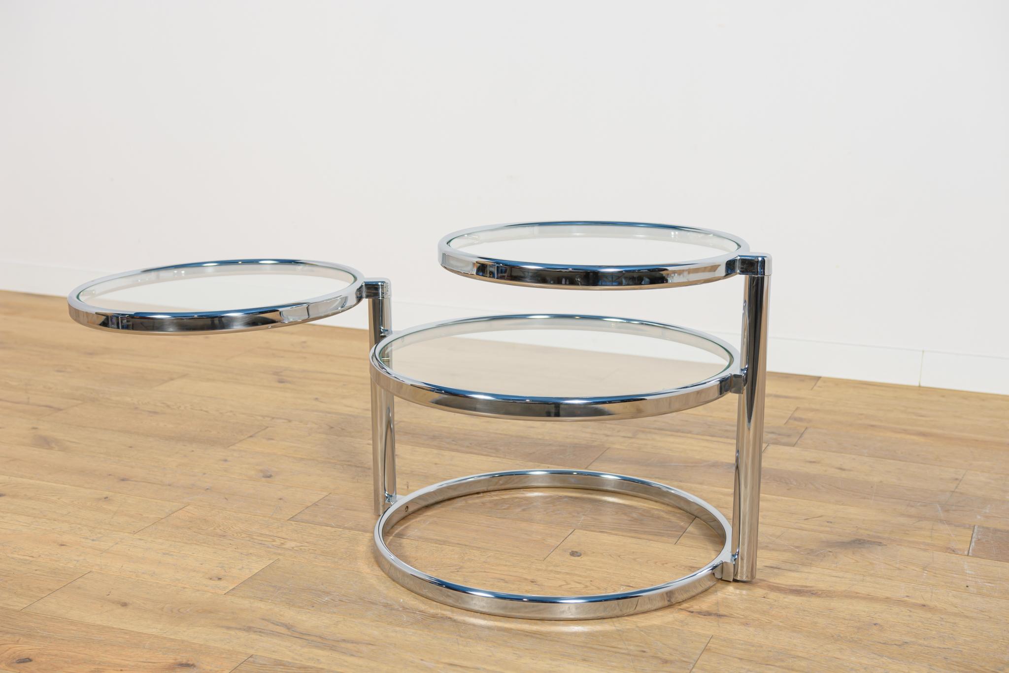 Moderner Couchtisch aus Chrom und Glas von Milo Baughman, Vereinigte Staaten, Mitte des Jahrhunderts. im Angebot 5