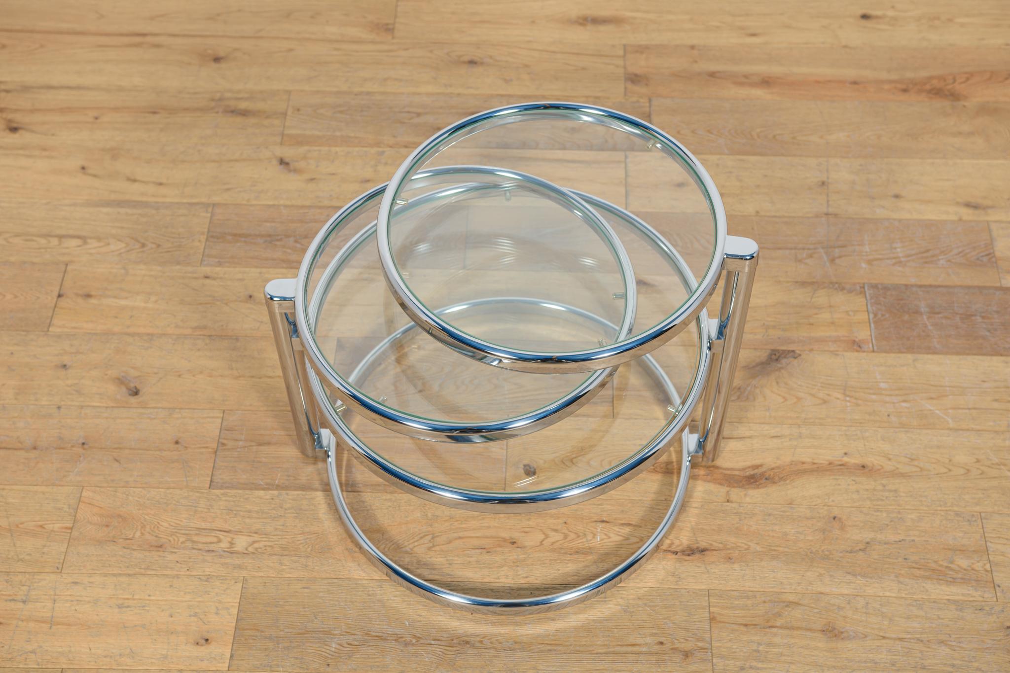 Moderner Couchtisch aus Chrom und Glas von Milo Baughman, Vereinigte Staaten, Mitte des Jahrhunderts. (Britisch) im Angebot