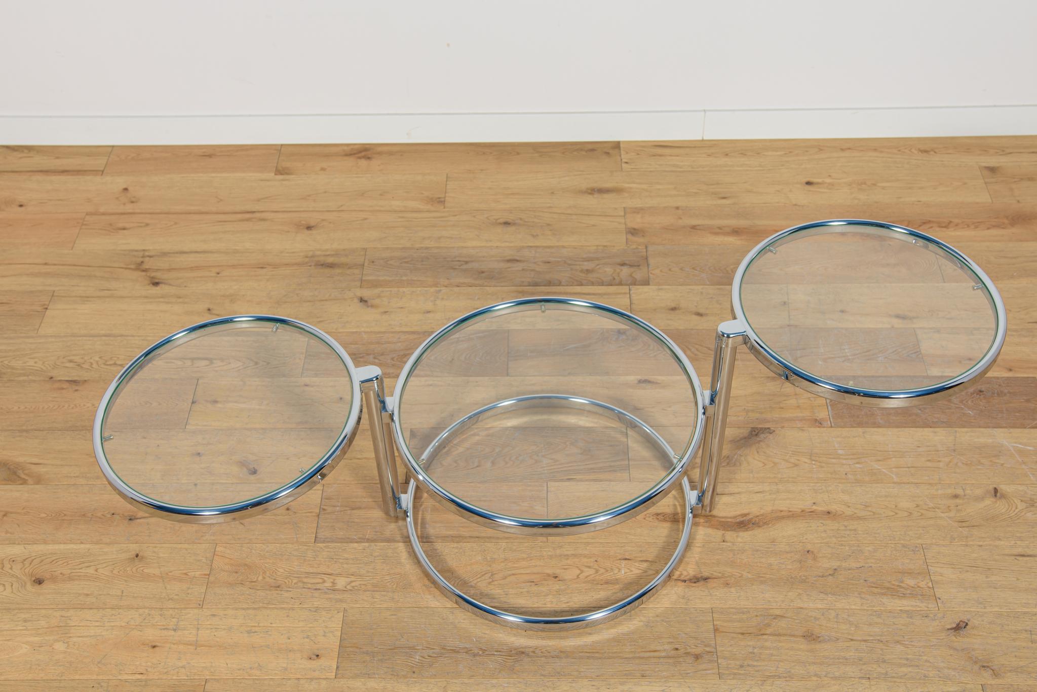 Moderner Couchtisch aus Chrom und Glas von Milo Baughman, Vereinigte Staaten, Mitte des Jahrhunderts. im Angebot 2