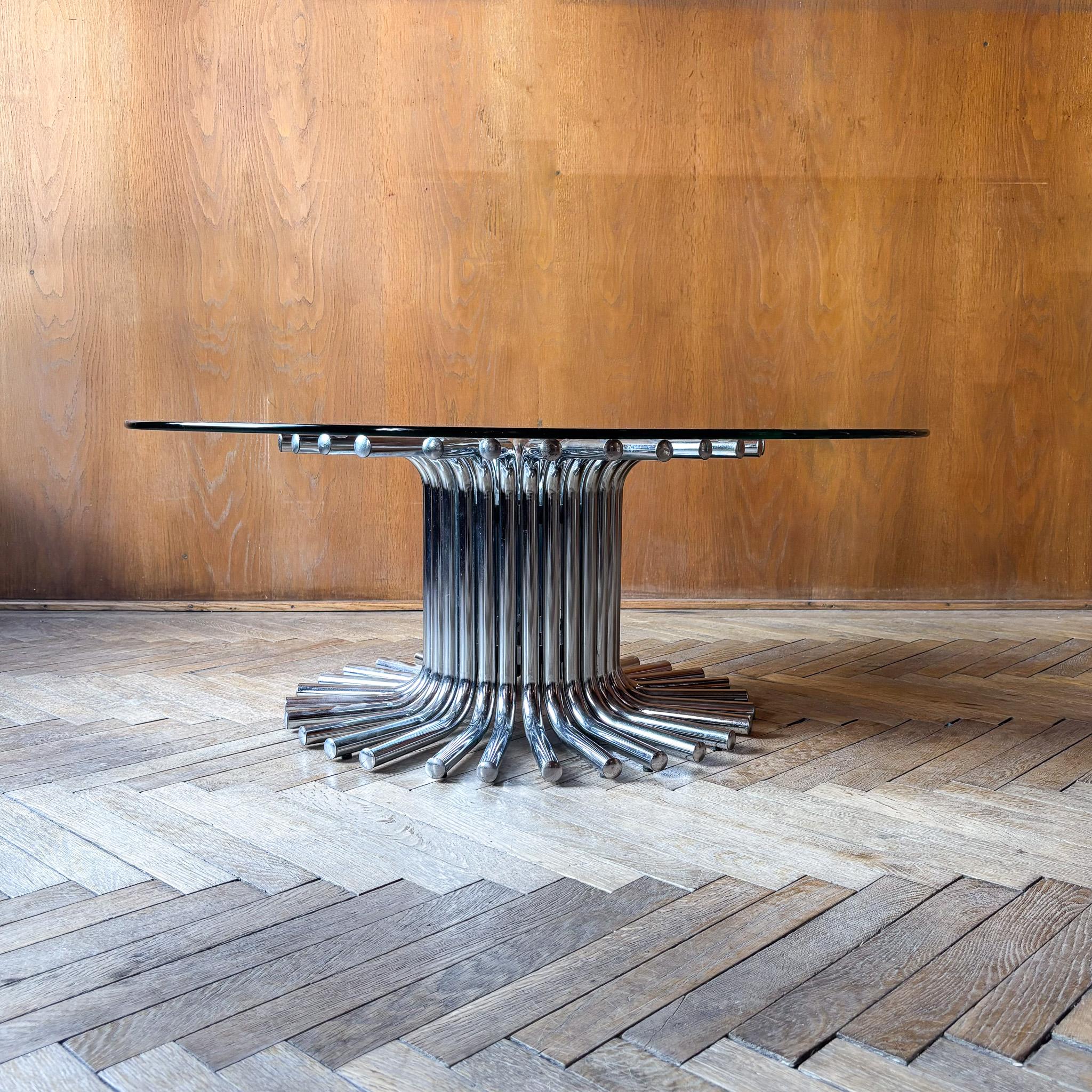Mid-Century Modern Chrome Glass Coffee Table, Italy 1970s In Good Condition In Vienna, AT