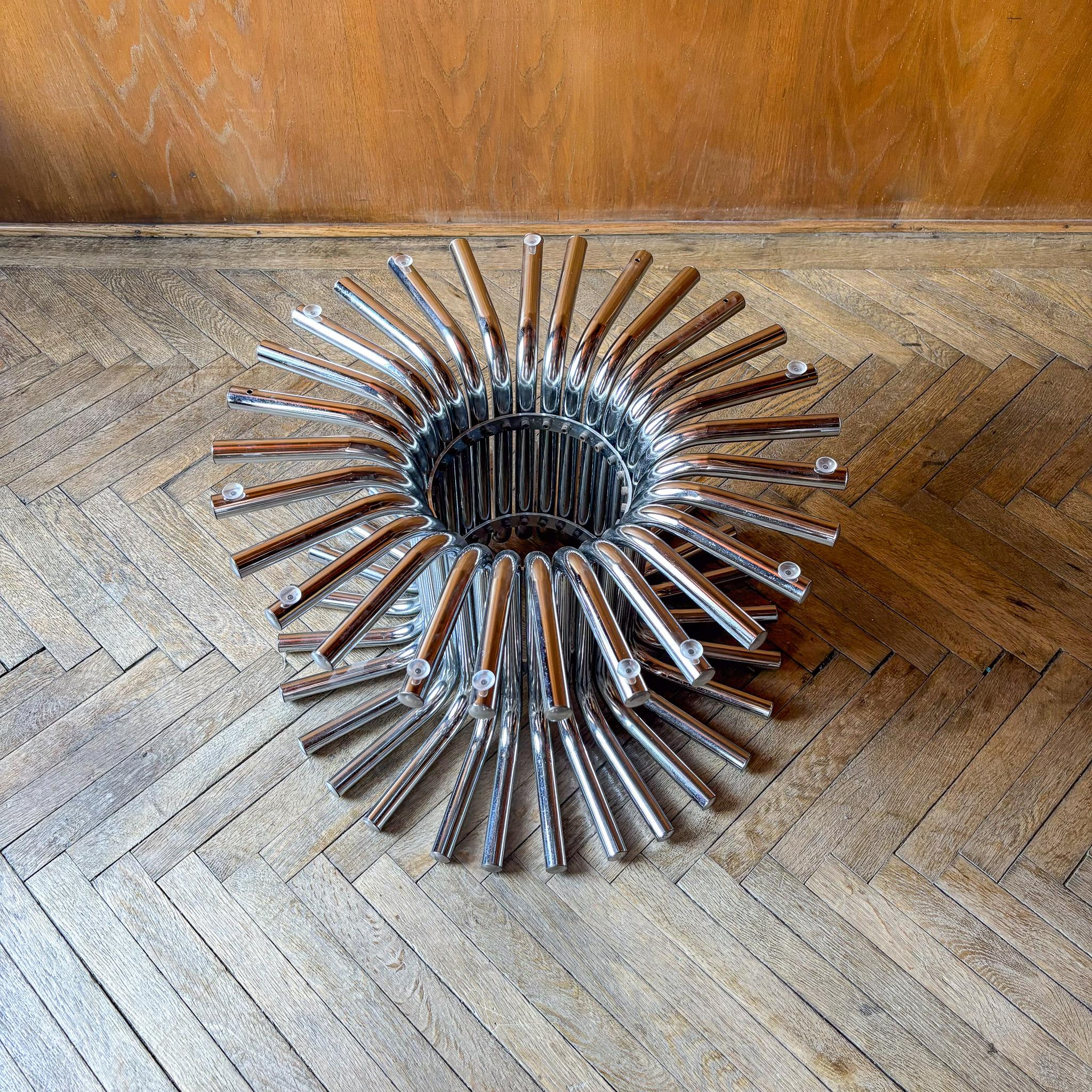 Mid-Century Modern Chrome Glass Coffee Table, Italy 1970s 2