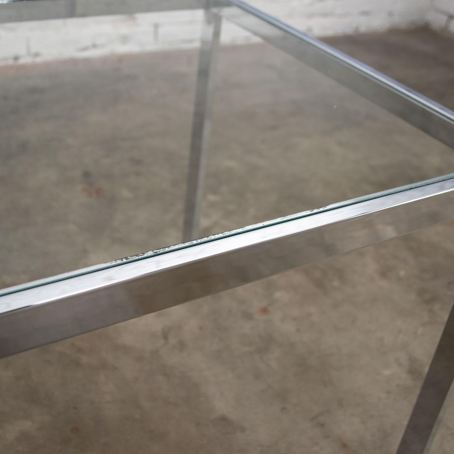 Mid-Century Modern Chrome and Glass Parsons End or Side Table after Baughman 7