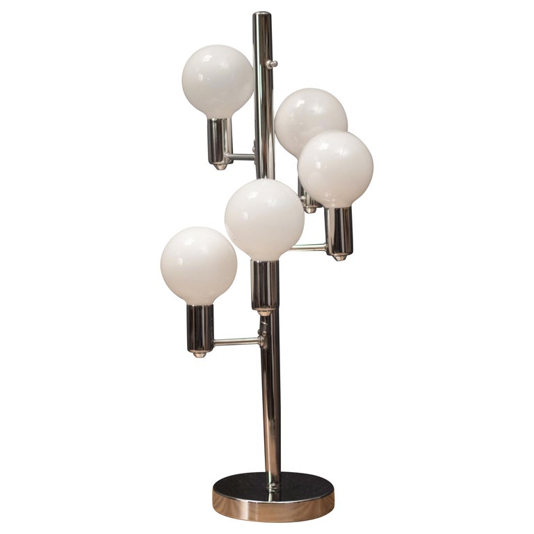 Mid-Century Modern Chrome Globe Lamp at 1stDibs