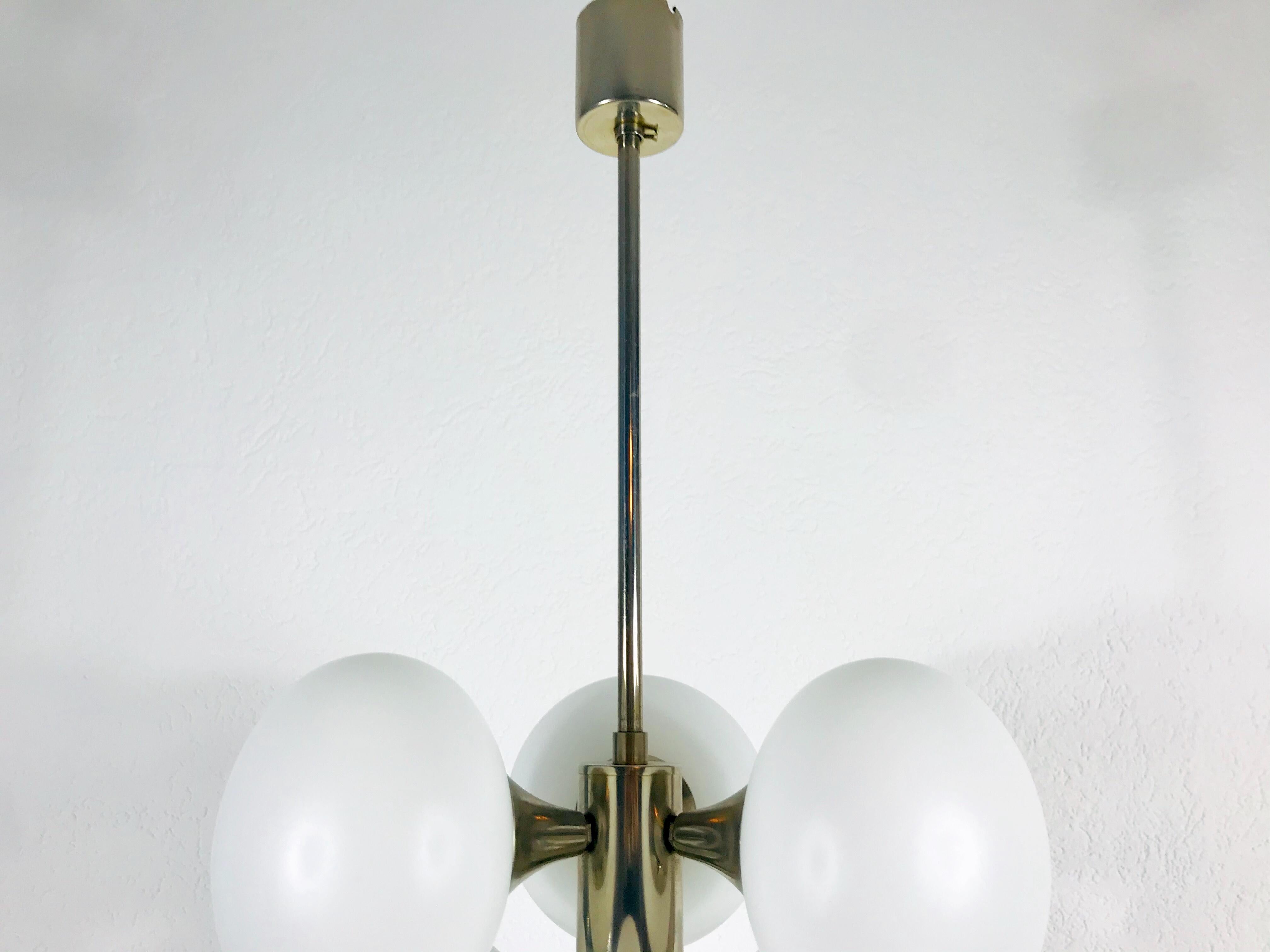Mid-Century Modern Chrome Kaiser 9-Arm Space Age Chandelier, 1960s, Germany For Sale 6