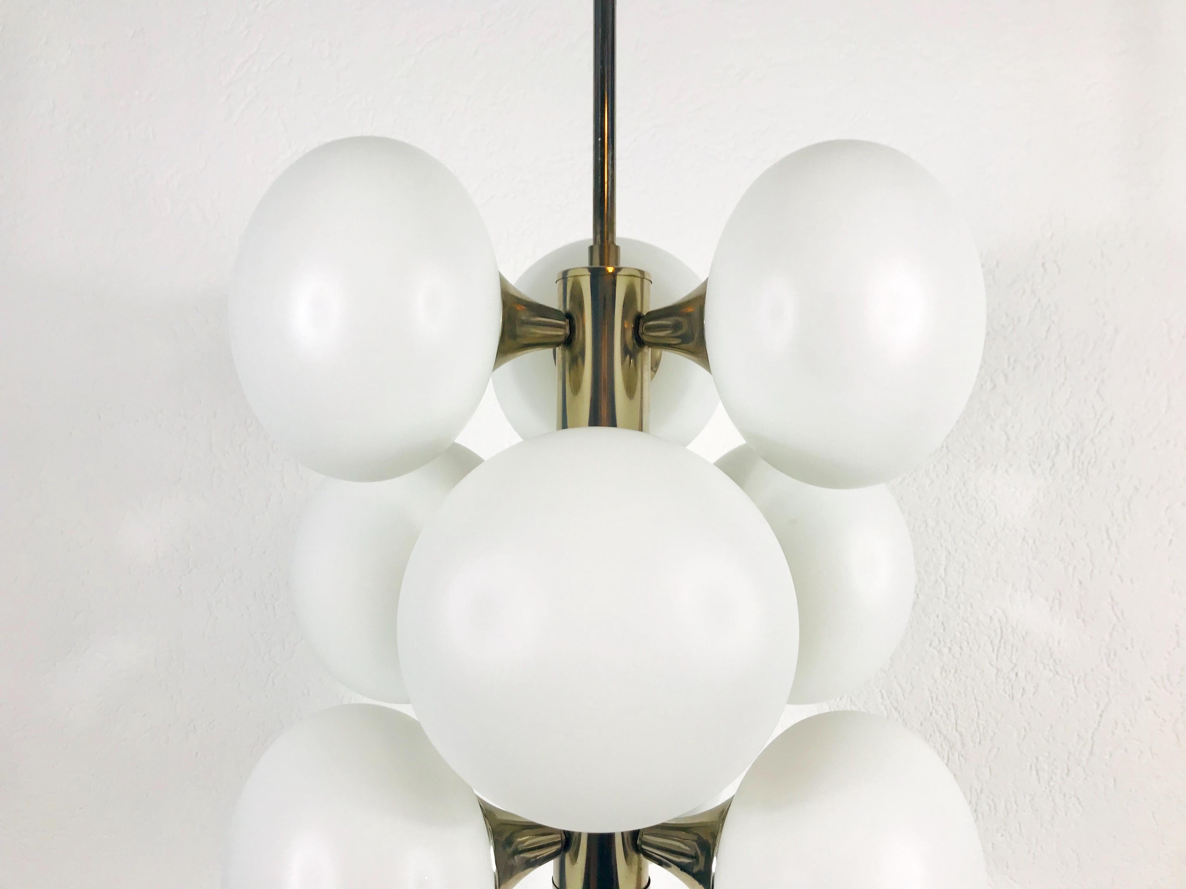 Mid-Century Modern Chrome Kaiser 9-Arm Space Age Chandelier, 1960s, Germany For Sale 2