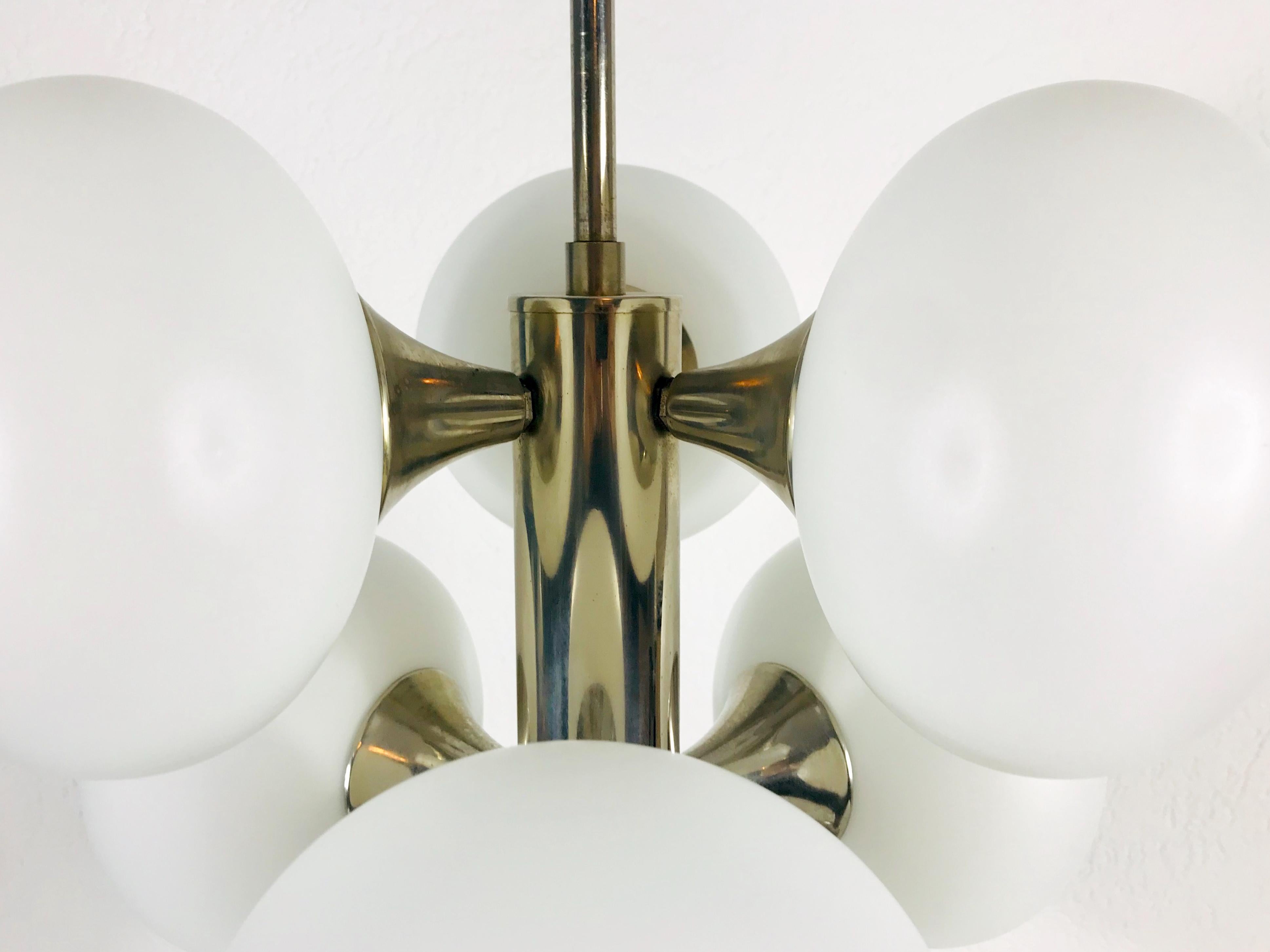 Mid-Century Modern Chrome Kaiser 9-Arm Space Age Chandelier, 1960s, Germany For Sale 3