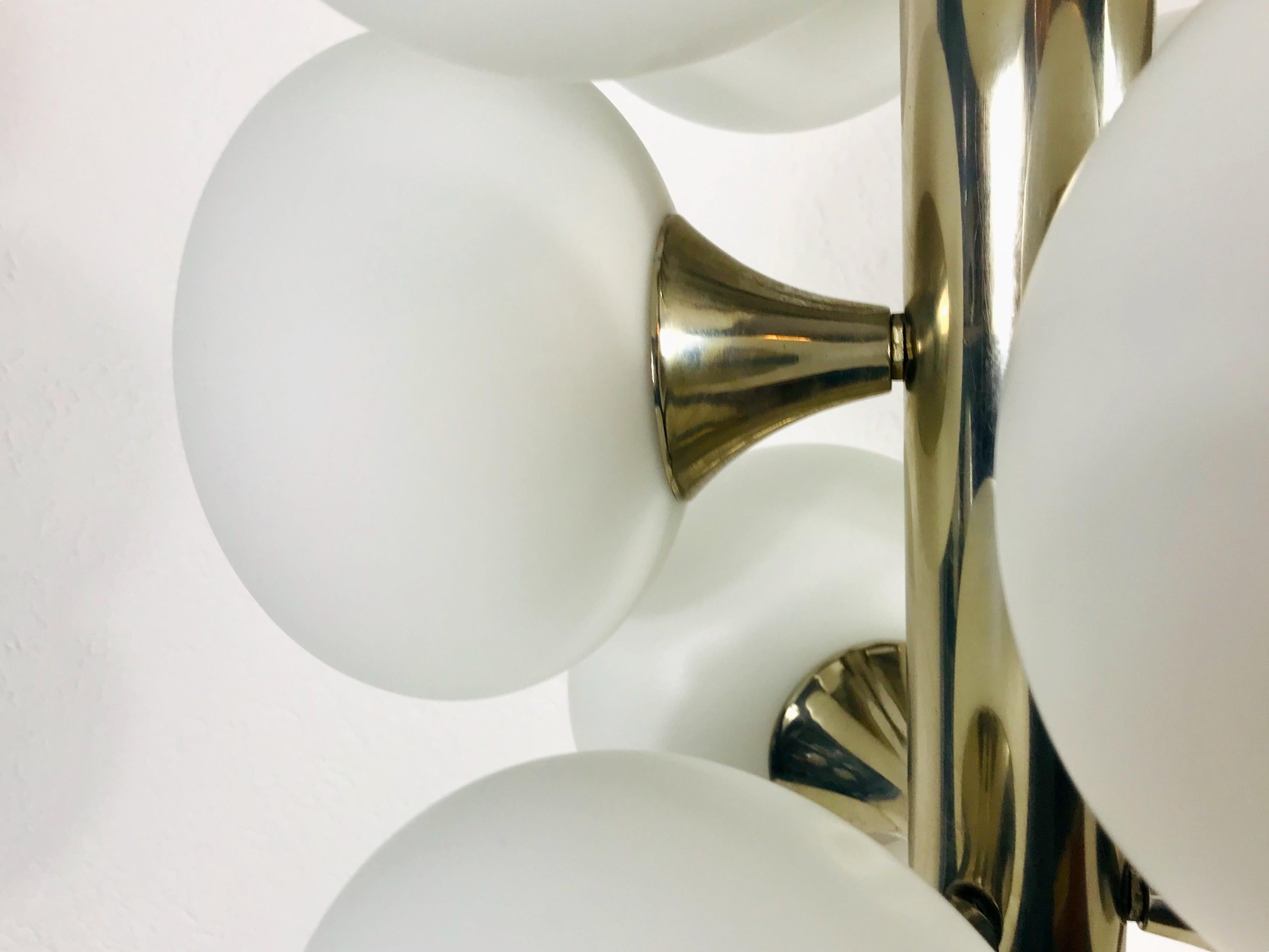 Mid-Century Modern Chrome Kaiser 9-Arm Space Age Chandelier, 1960s, Germany For Sale 4
