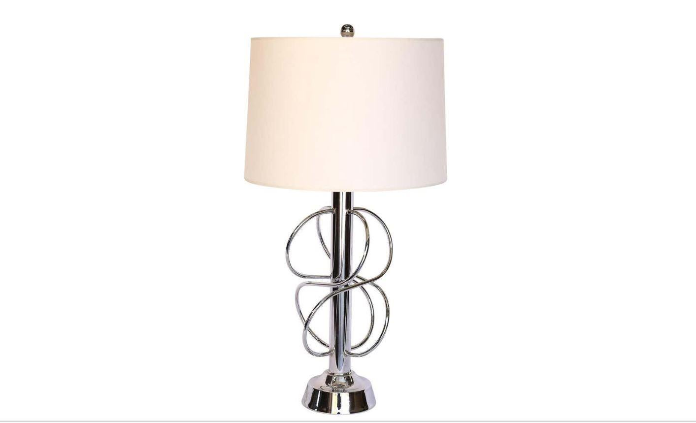 Mid-Century Modern Chrome Lamp With Shade For Sale 6