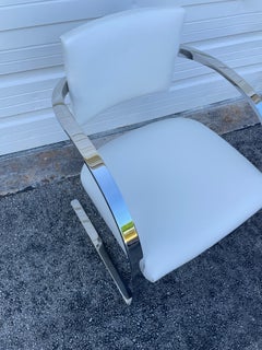 Mid Century Modern Armchair by Mies van der Rohe, Chrome & Leather