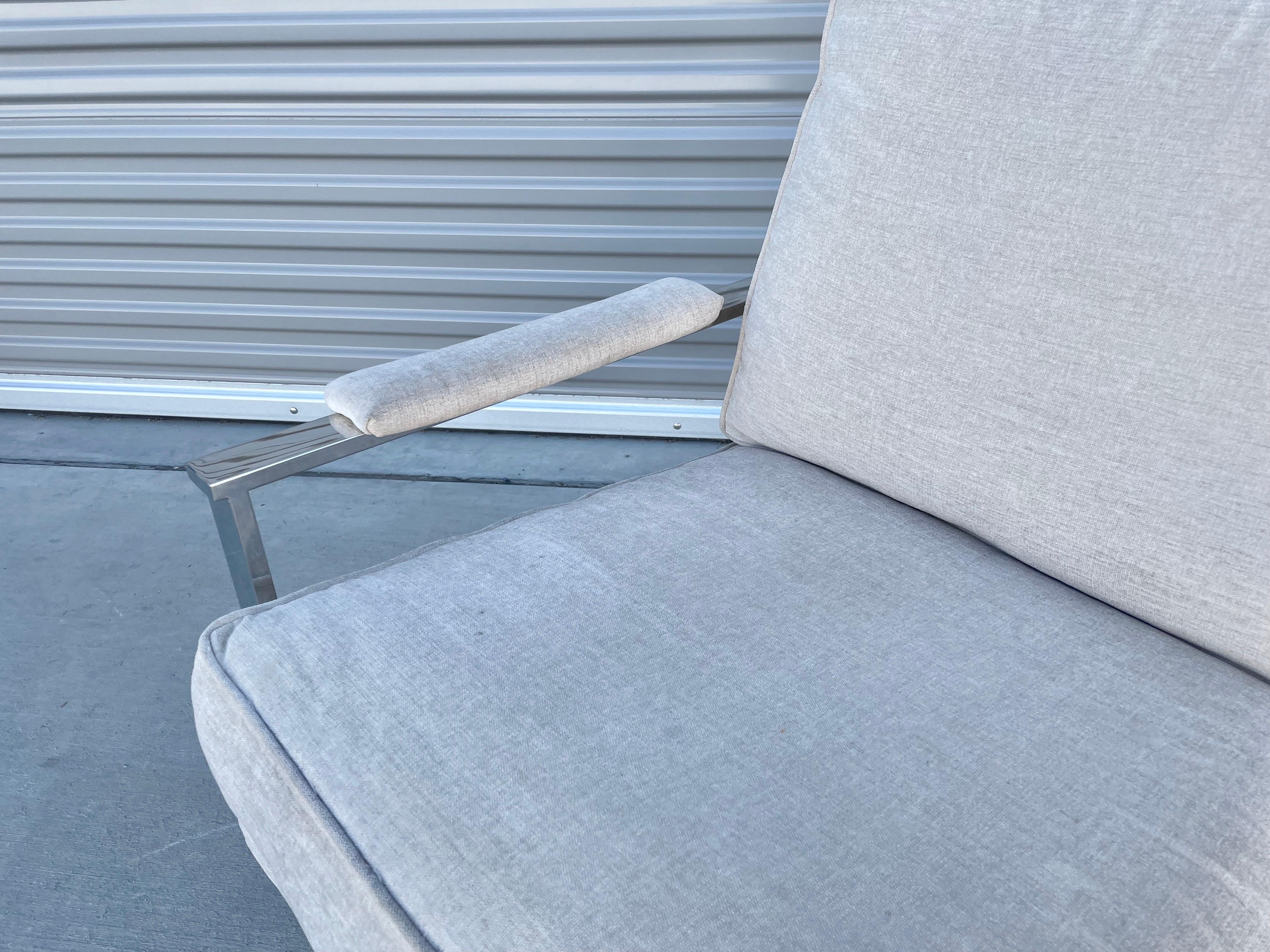 Mid-Century Modern Chrome Lounge Chairs Attributed to Milo Baughman For Sale 1