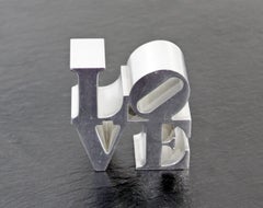Mid-Century Modern Chrome Love Paperweight Table Sculpture by Robert Indiana