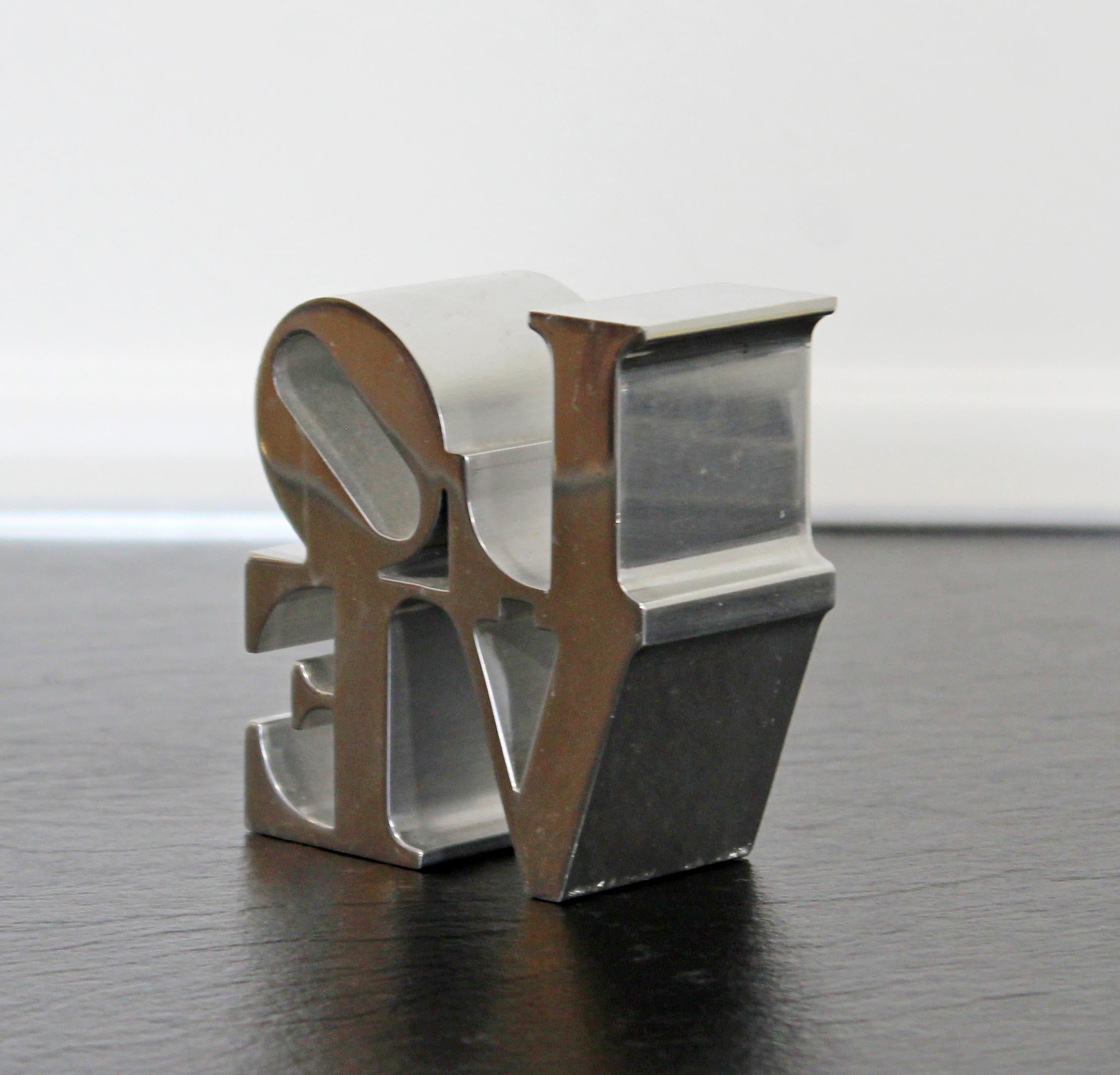 Mid-Century Modern Chrome Love Paperweight Table Sculpture by Robert ...