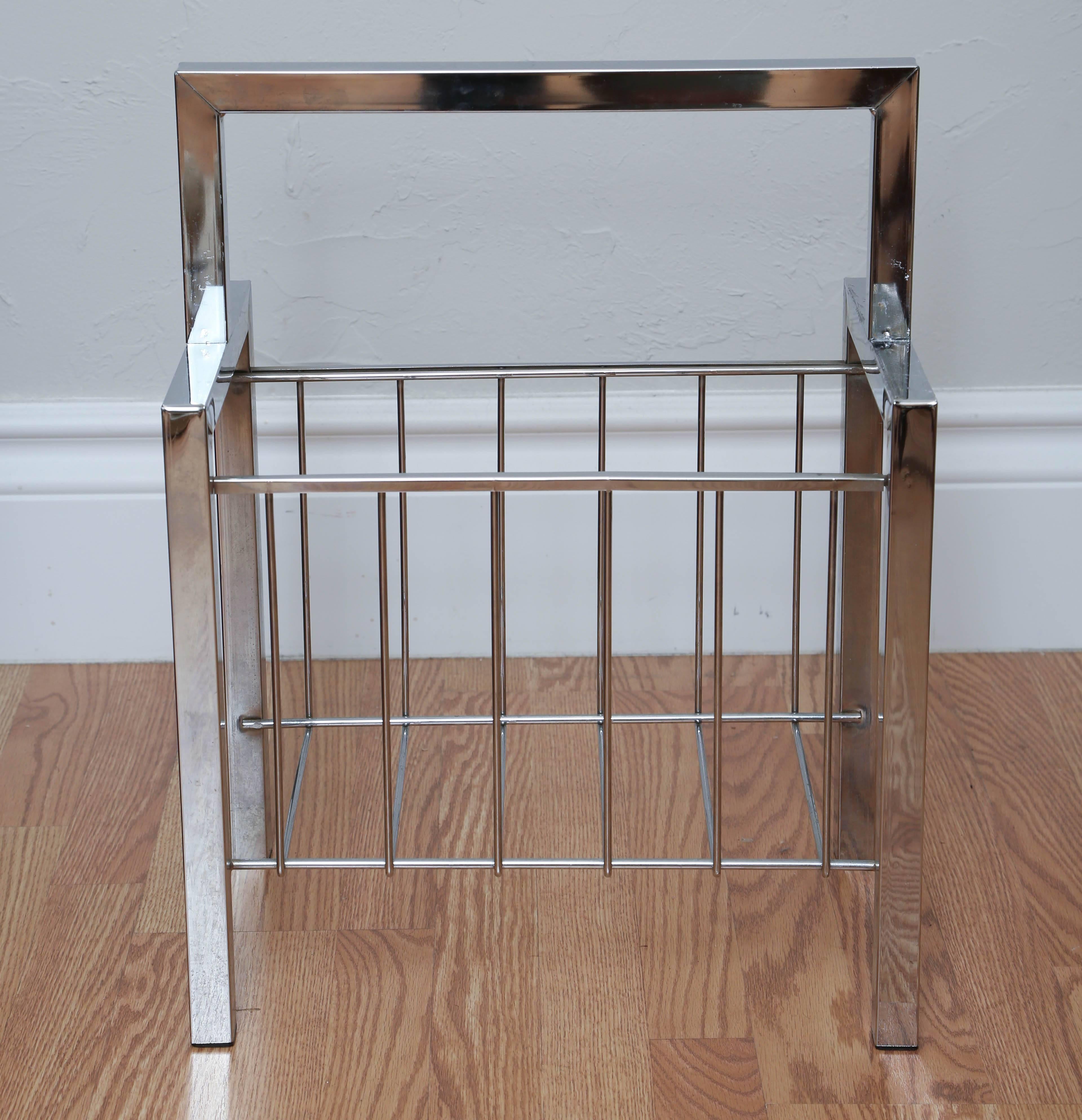 milo baughman magazine rack