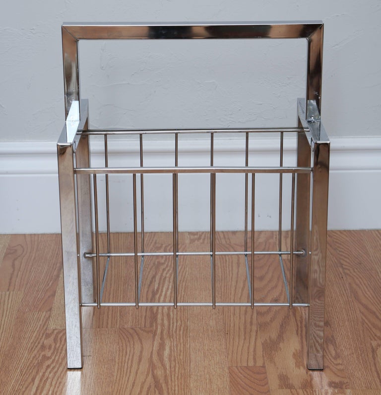 Mid-Century Modern Chrome Magazine Holder by Milo Baughman For Sale at ...