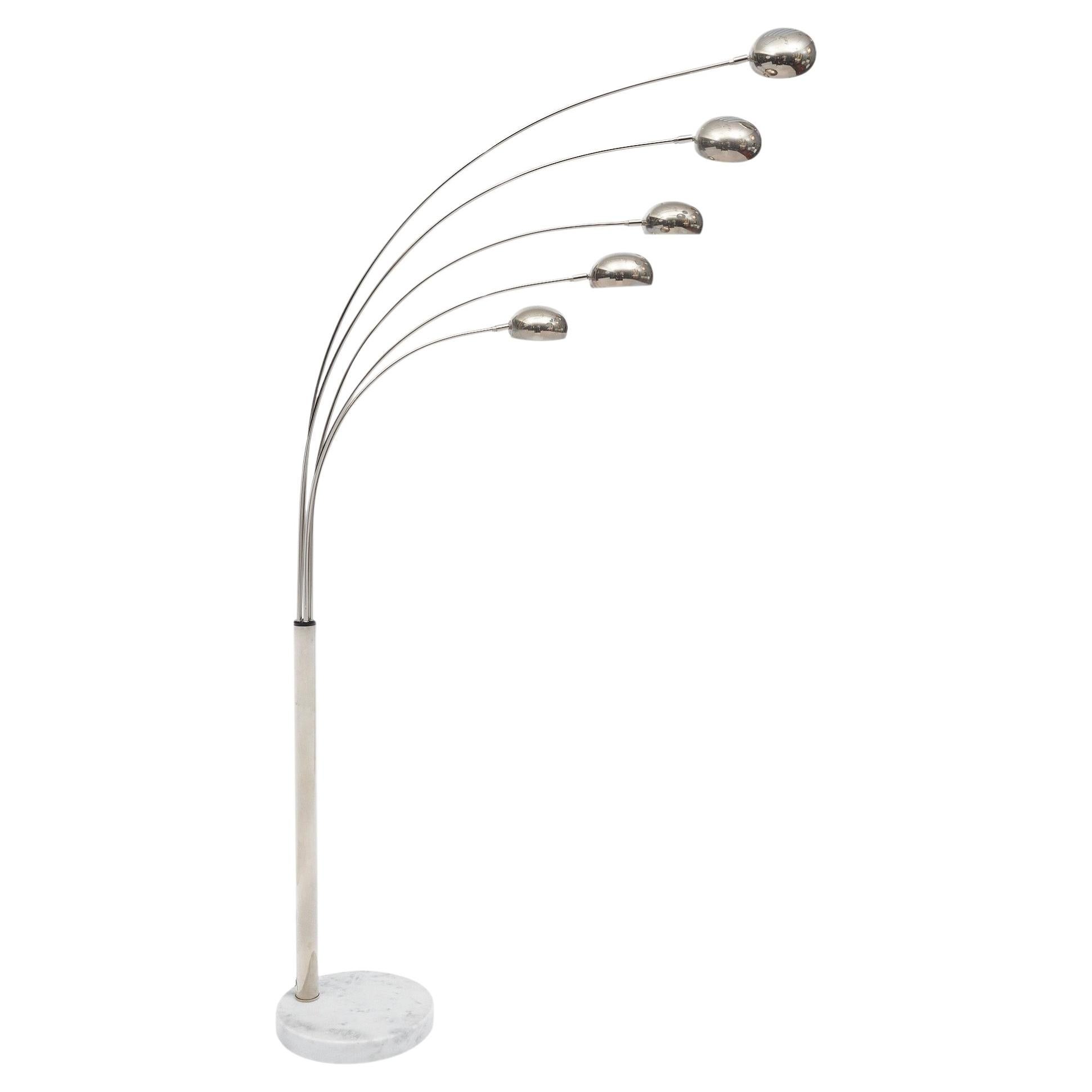 Mid-Century Modern Chrome & Marble Floor Lamp by Christian Koban, 1970