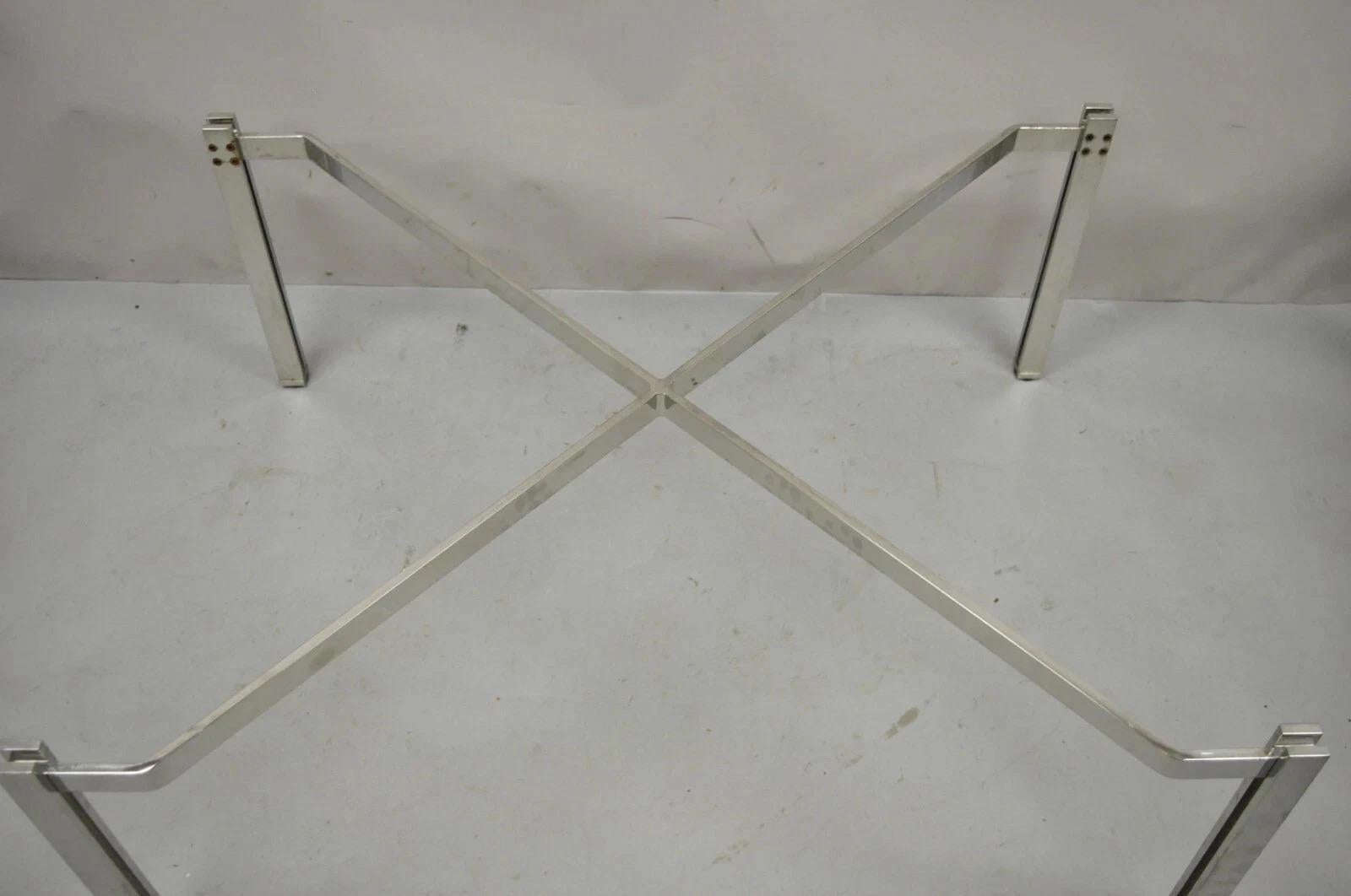 Mid-Century Modern Mid Century Modern Chrome Metal X-frame Baughman Style Coffee Table Base For Sale