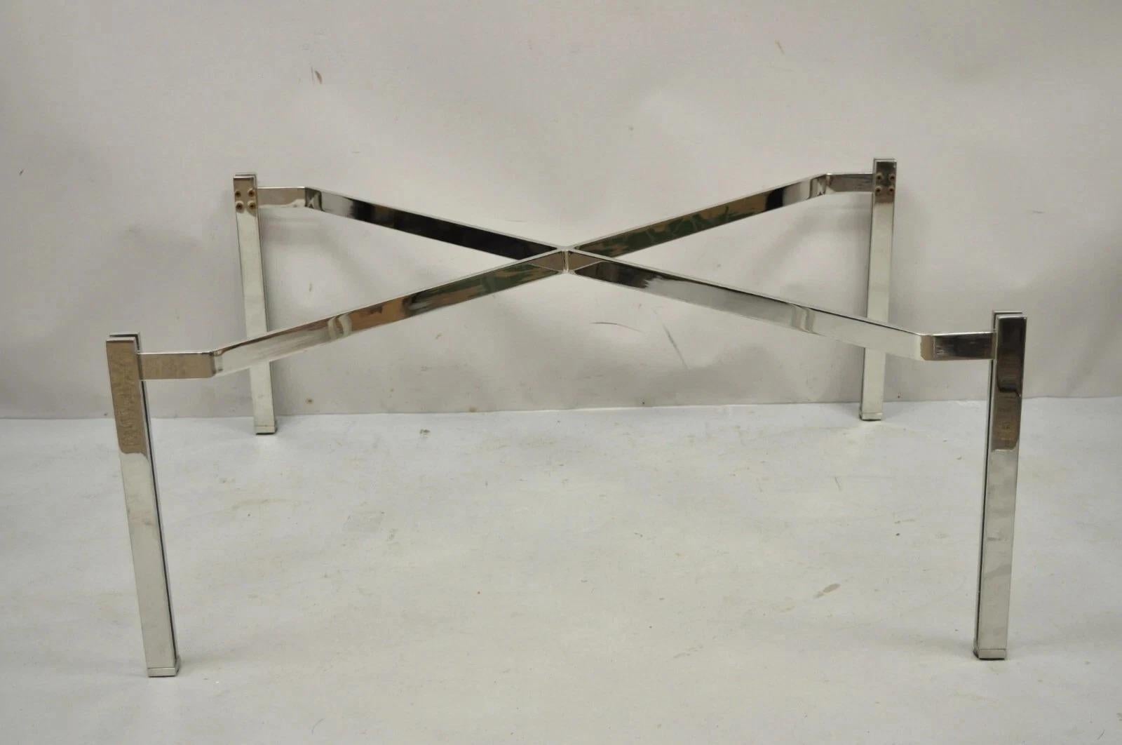 Mid Century Modern Chrome Metal X-frame Baughman Style Coffee Table Base For Sale 3