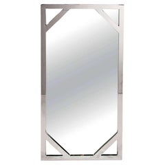 Mid-Century Modern Chrome Mirror with Lattice Design, circa 1970s