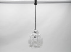 Mid Century Modern Chrome & Murano Glass Pendant Lamp by Doria, 1960s Germany