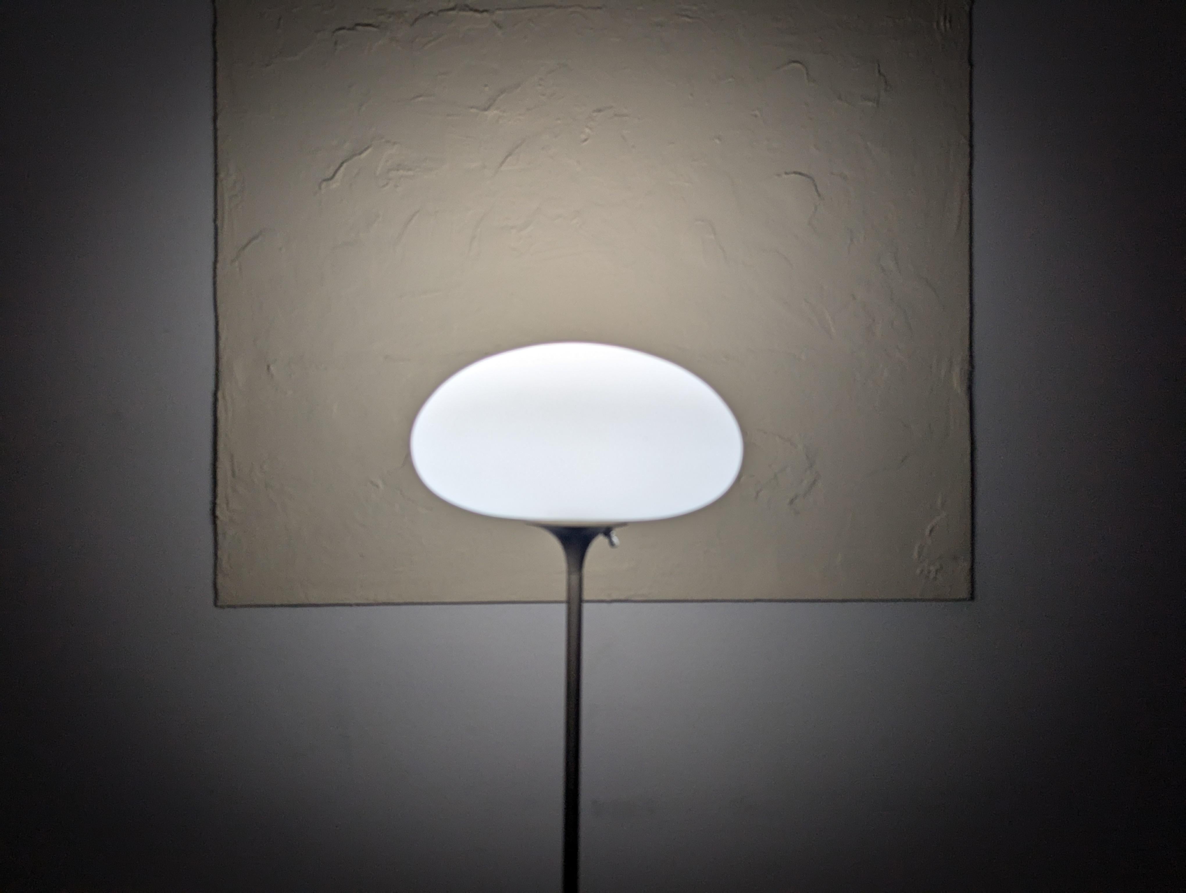 Mid Century Modern Chrome Mushroom Floor Lamp by Laurel Lamp Co., c1960s In Good Condition In Chino Hills, CA