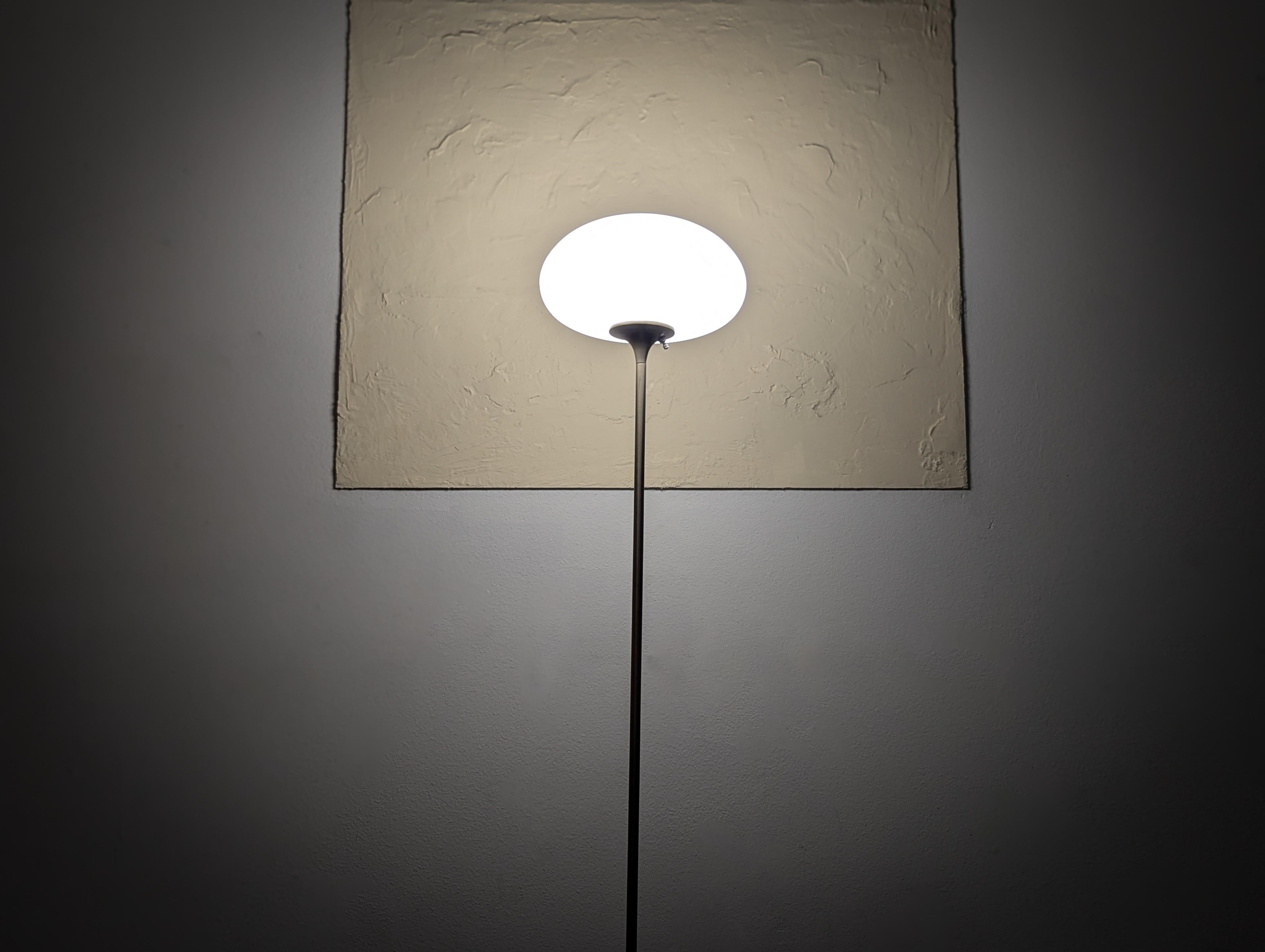 Glass Mid Century Modern Chrome Mushroom Floor Lamp by Laurel Lamp Co., c1960s