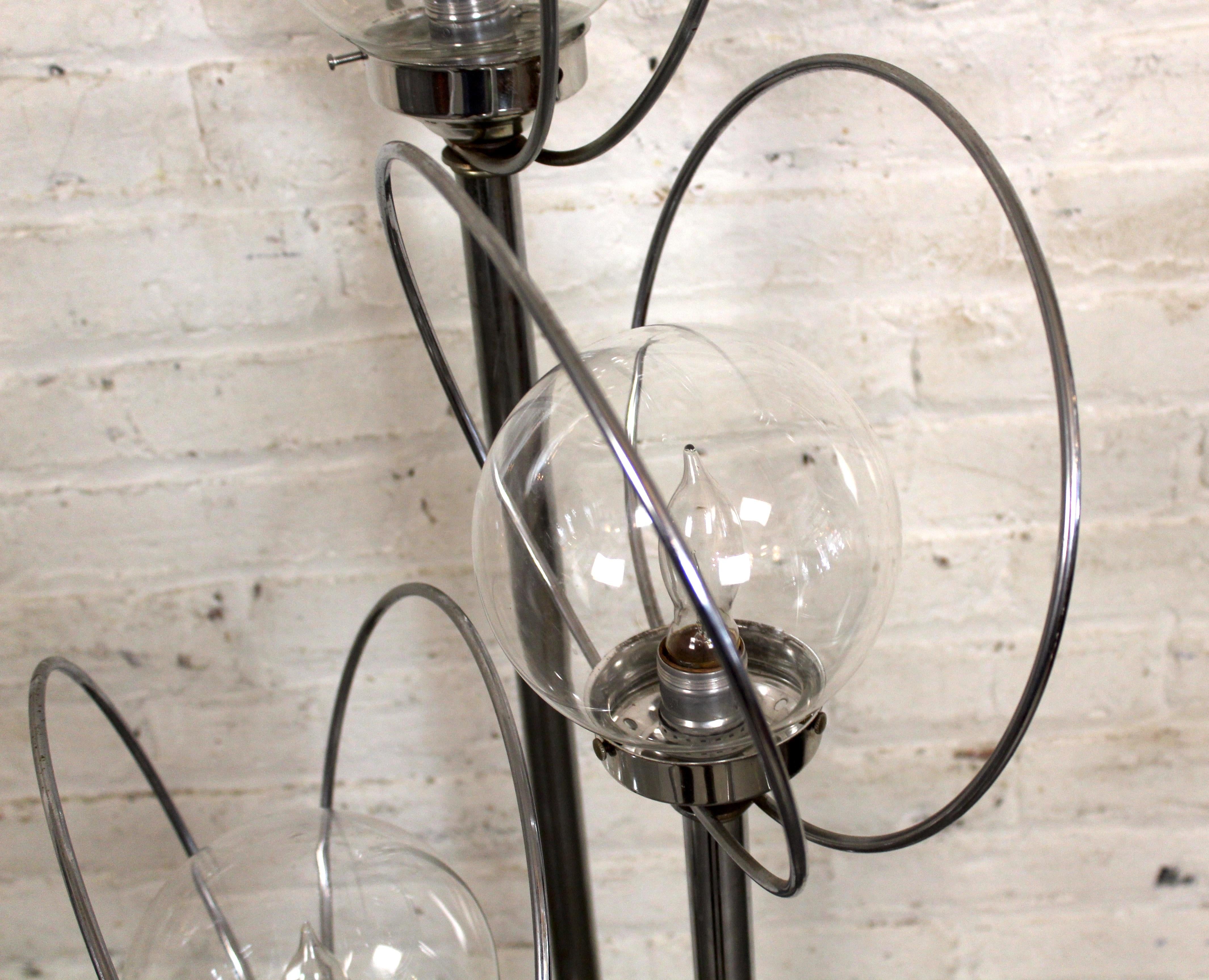 20th Century Mid-Century Modern Chrome Orb Floor Lamp For Sale