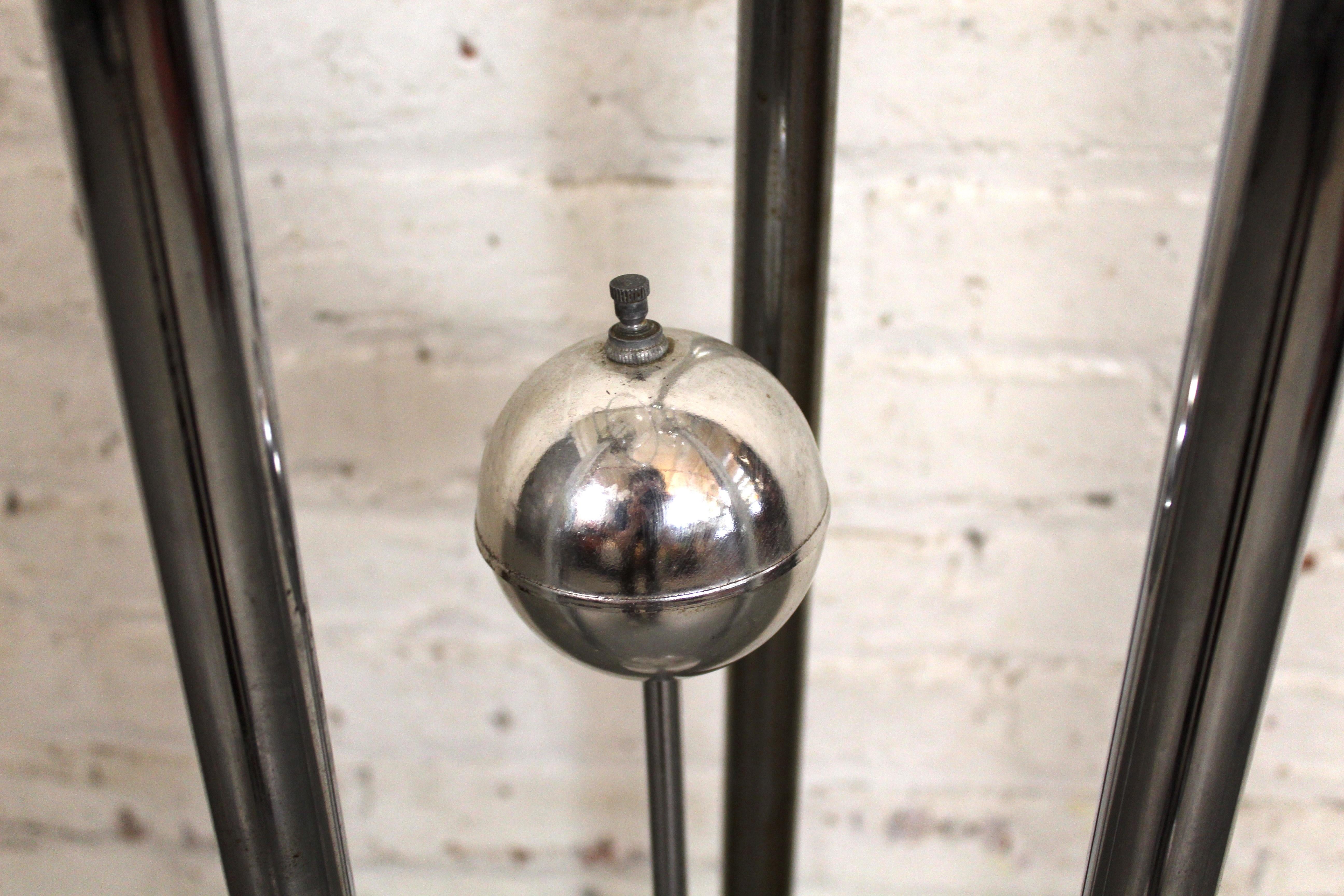 Glass Mid-Century Modern Chrome Orb Floor Lamp For Sale