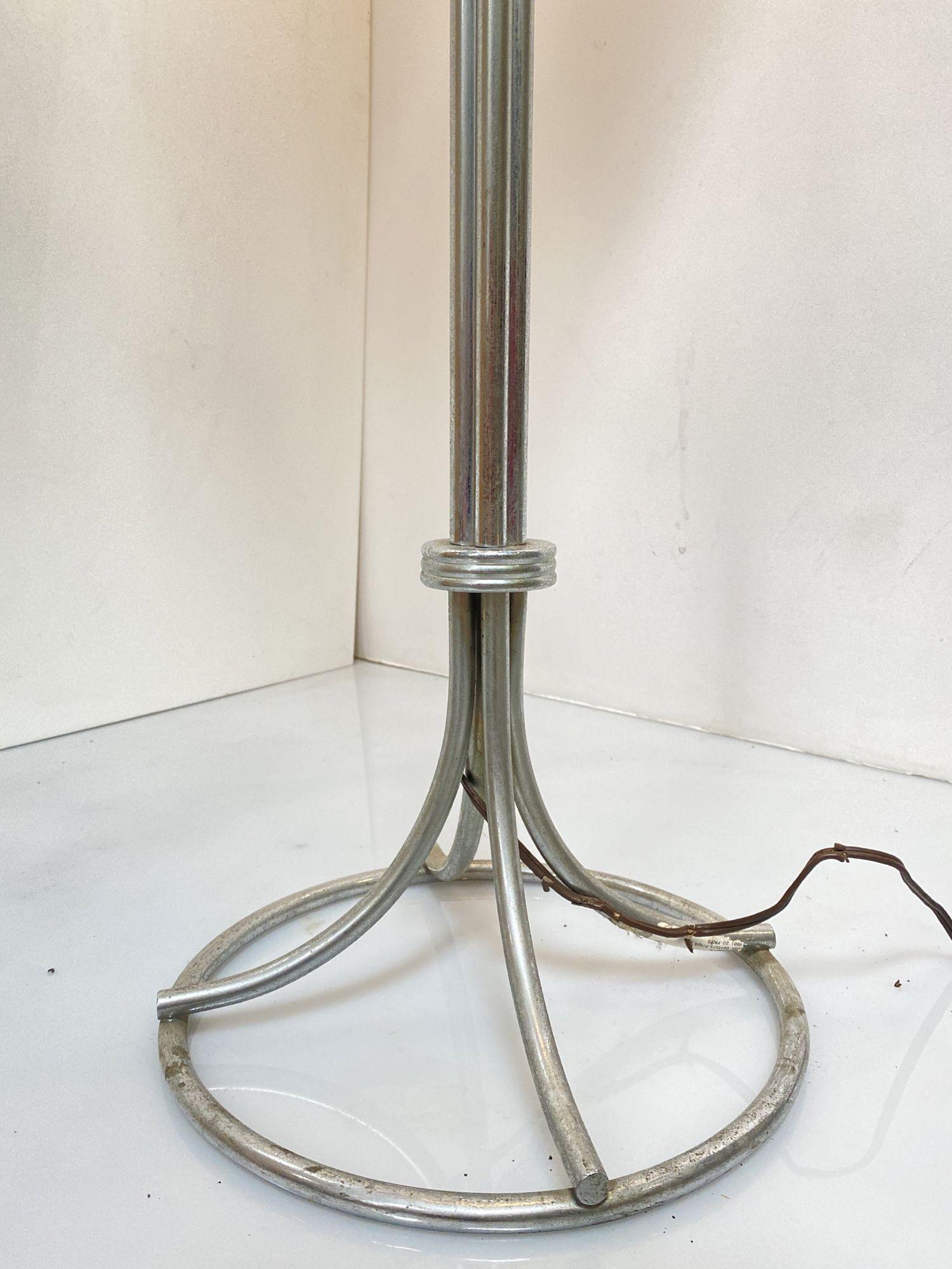 American Mid-Century Modern Chrome Polish Rod Floor Lamp For Sale