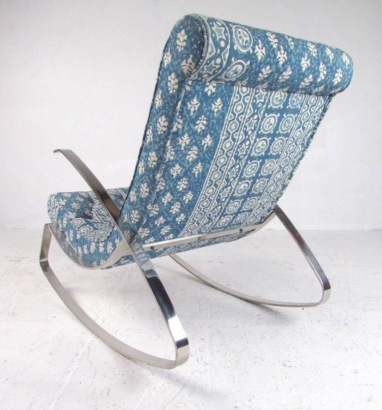 MidCentury Modern Chrome Rocking Chair For Sale at 1stDibs