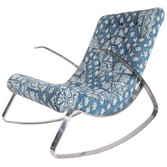 Mid-Century Modern Chrome Rocking Chair