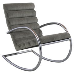 Mid-Century Modern Chrome Rocking Chair