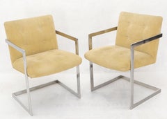 Mid-Century Modern Chrome Set of 8 Chairs and Dining Conference Table