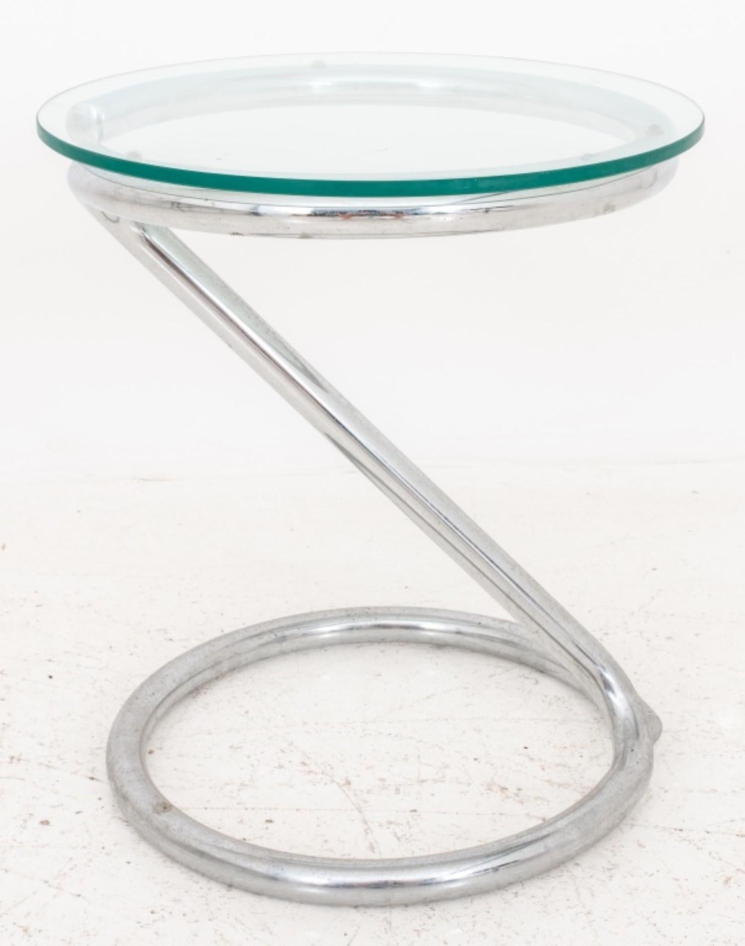 Metal Mid-Century Modern Chrome Side Table For Sale