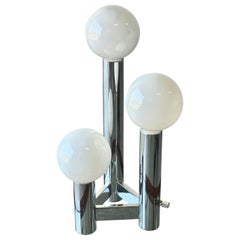 Mid-Century Modern Chrome Space Age Tower / Skyscraper Table Lamp by J.T. Kalmar