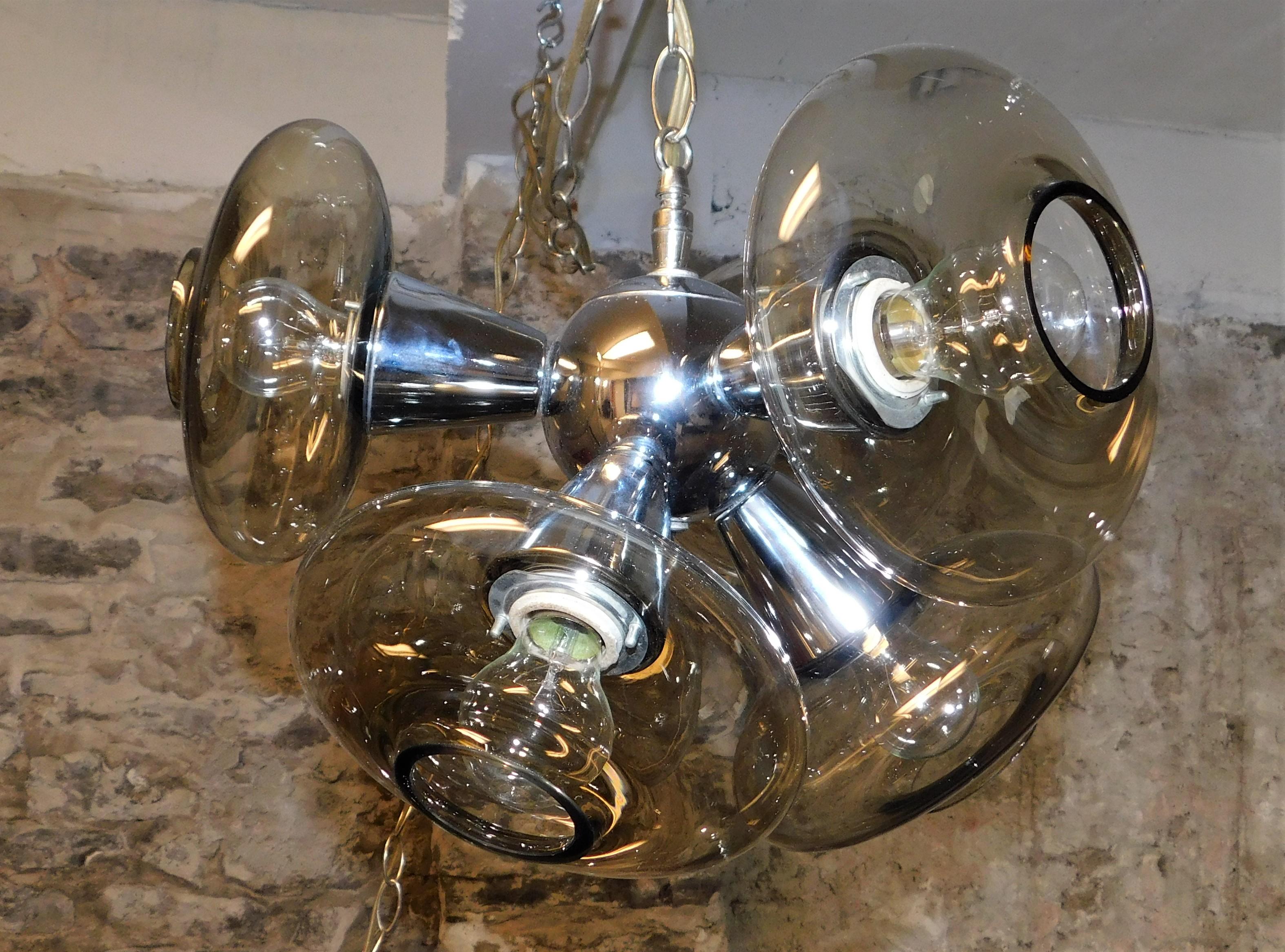 Mid-Century Modern Chrome Sputnik Ceiling Light Chandelier, 1960s 8