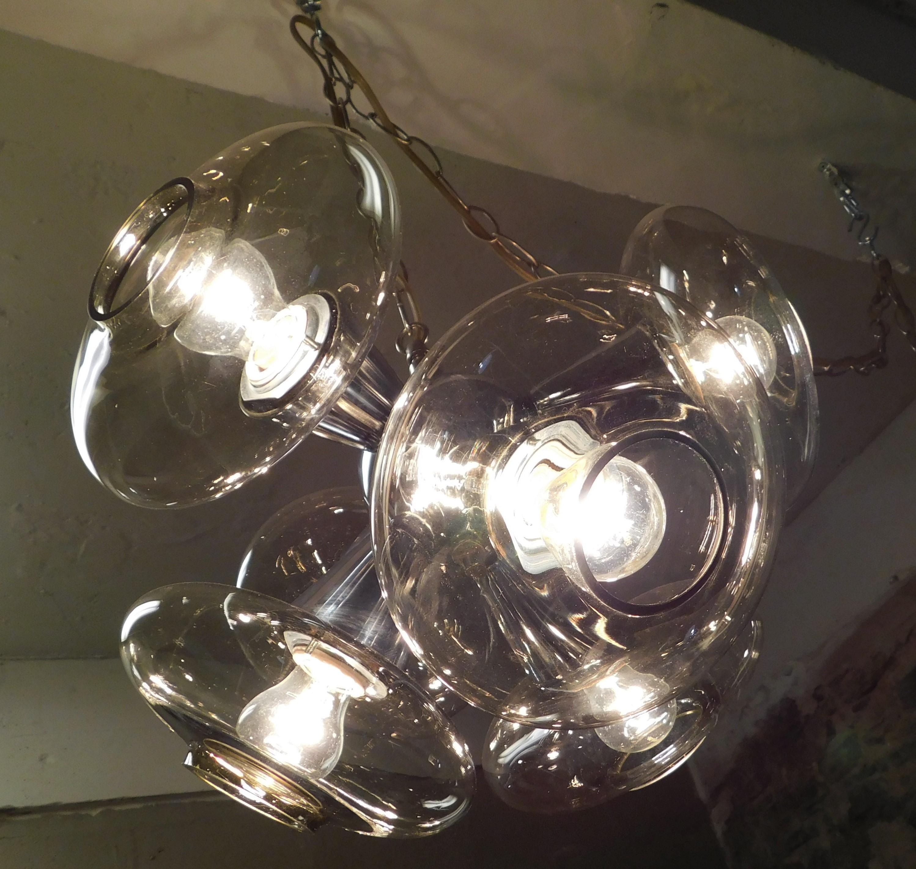 Mid-Century Modern Chrome Sputnik Ceiling Light Chandelier, 1960s 3